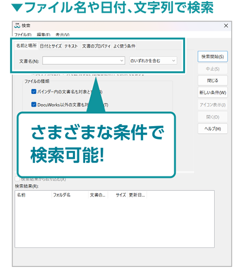 検索条件が豊富