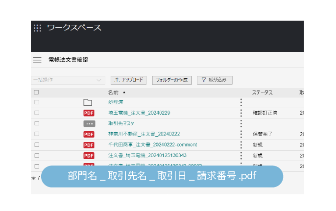 請求書ワークスペースに自動取り込み＆自動リネーム
