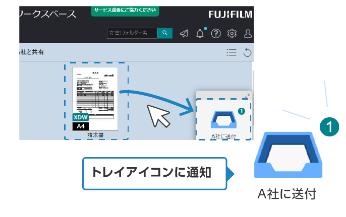 直観的なUIで視覚的にも通知可能​