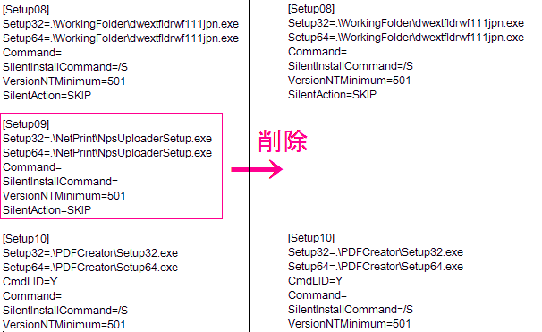 Setup.ini編集画面