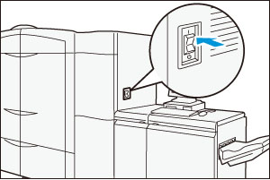 プリンター本体の電源スイッチを押します