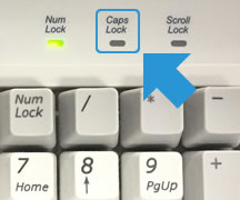 CAPSロックがかかっていない状態