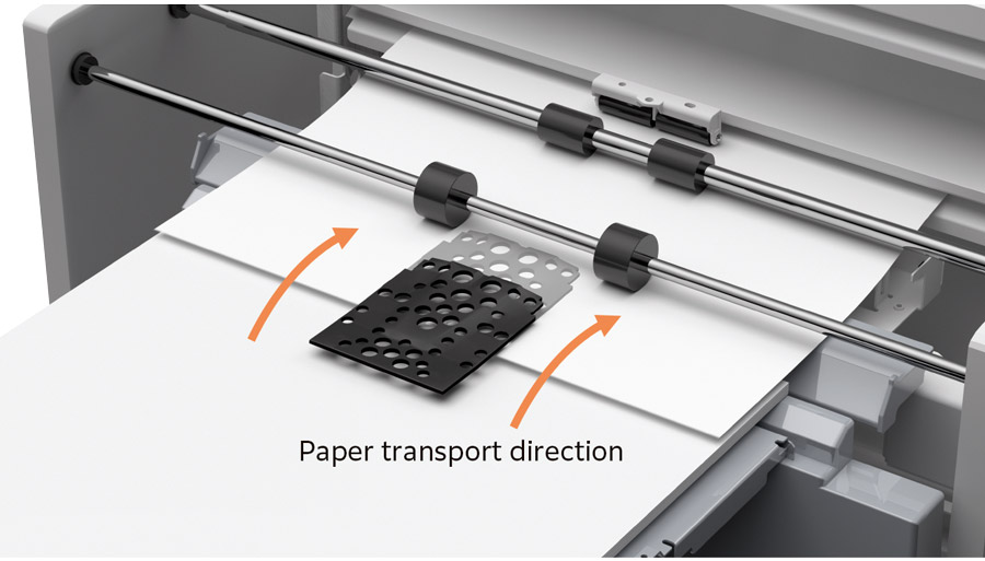 Paper transport direction within printer image