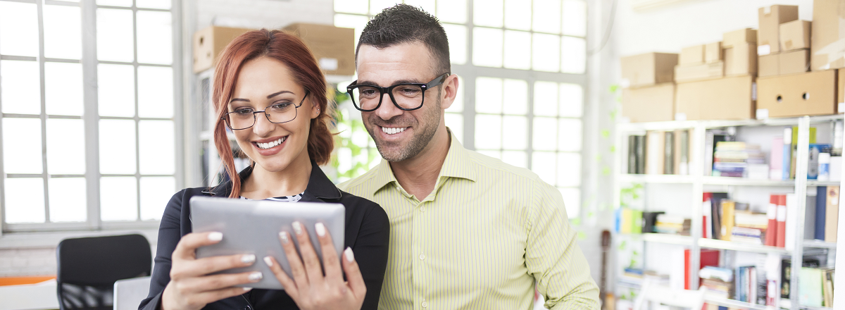 office workers working on mobile phones