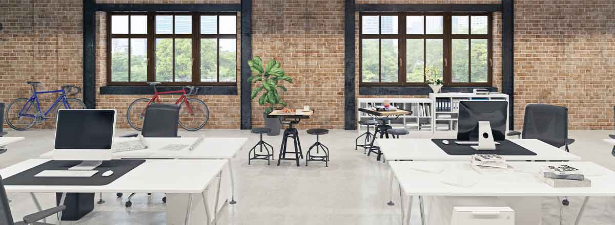 Modern office setting in need of an office printer