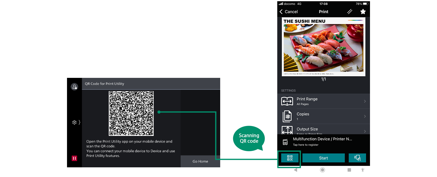 Easy to set up Wi-Fi connection by using QR code