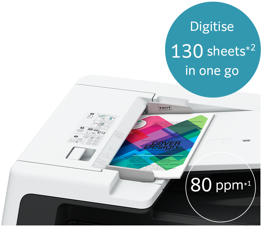 The large grip width makes it easier to lift the automatic document feeder.