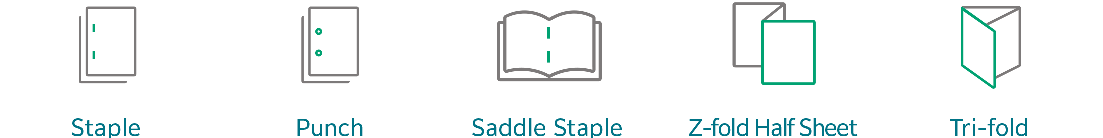 A variety of finishing features