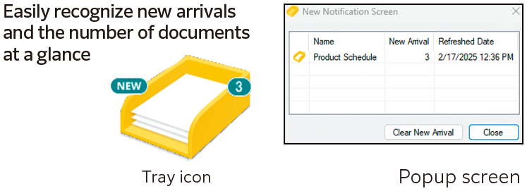 Tray icon / Popup screen