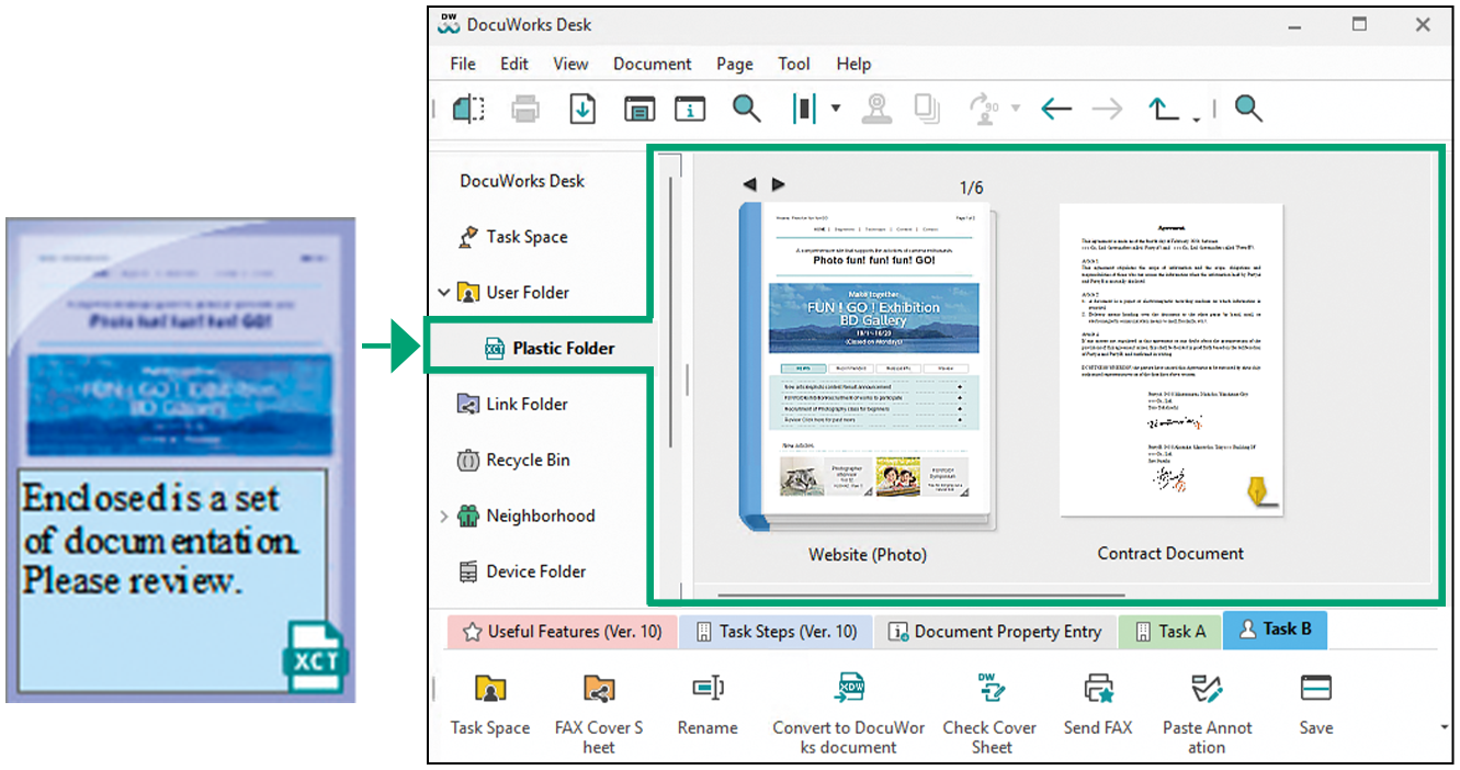 Transfer documents in various formats