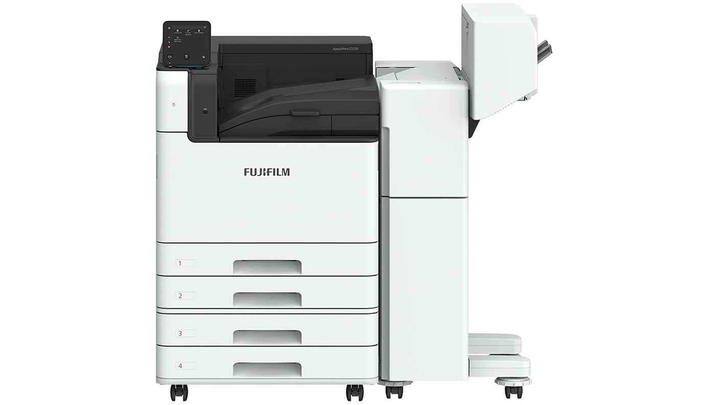 With 2 Tray Module, Finisher-B4 / B5, Booklet Maker Unit and Hole Punch Kit