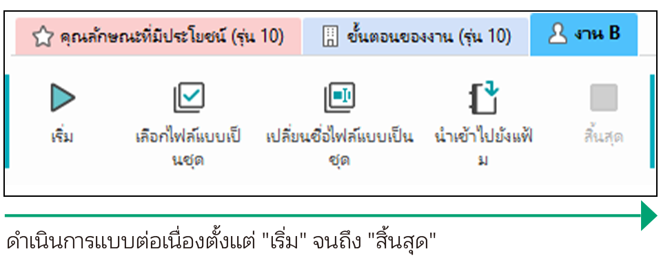 ดำเนินการแบบต่อเนื่องตั้งแต่ "เริ่ม" จนถึง "สิ้นสุด"
