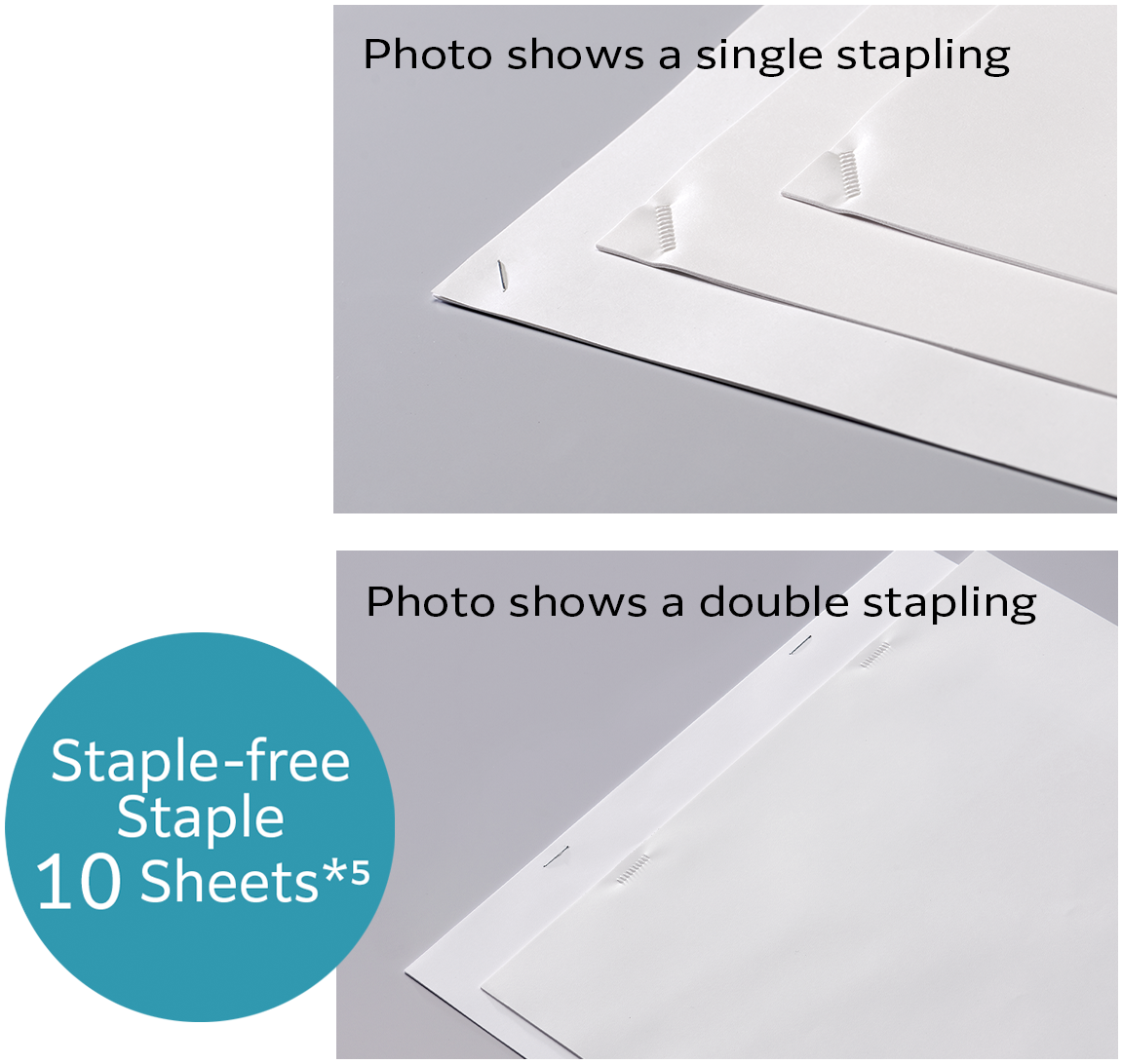 Supports single and double Staple-free Stapling