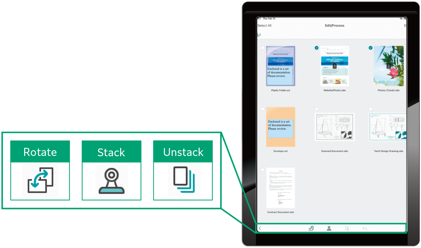 Versatile document editing even on mobile devices