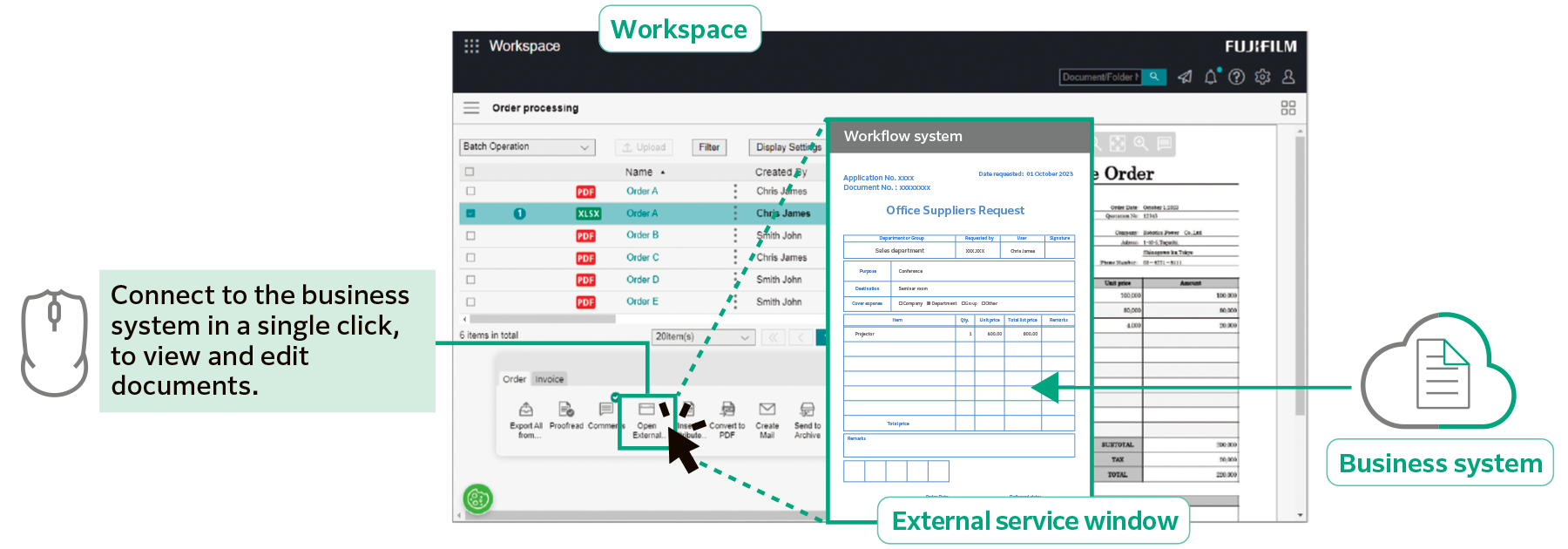 External service window