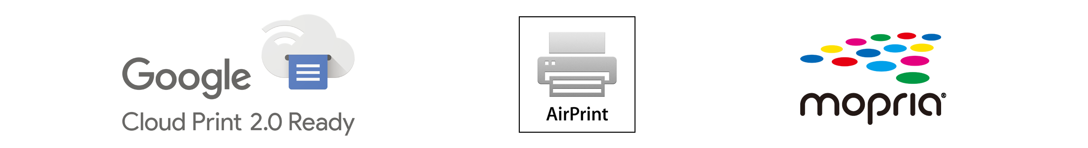 Biểu trưng của Google Cloud Print(TM) / AirPrint / Mopria(R)