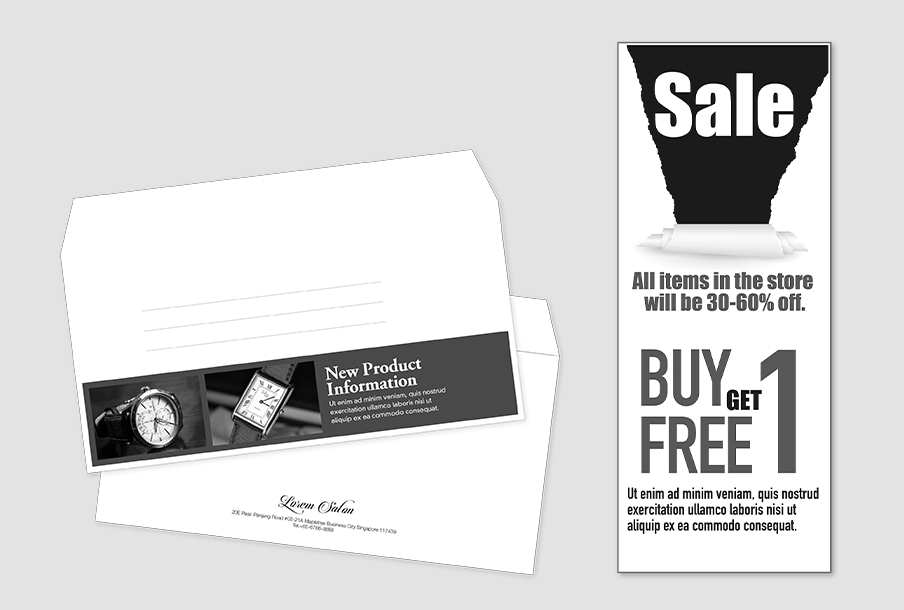 In phong bì, giấy dày và giấy dài với bề mặt nhẵn