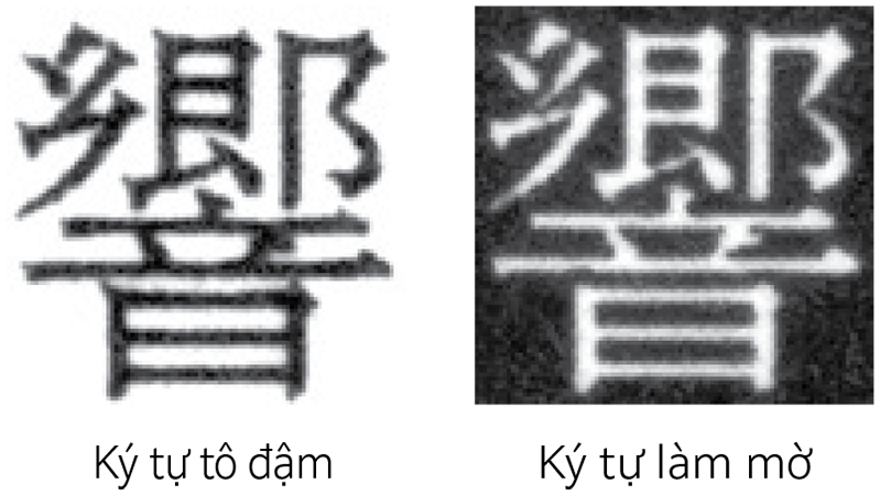 Khi bật chế độ Điều chỉnh Ký tự chìm/Độ dày ký tự (ký tự 8 pt)