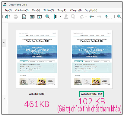 Tạo các tài liệu DocuWorks được nén ở mức cao