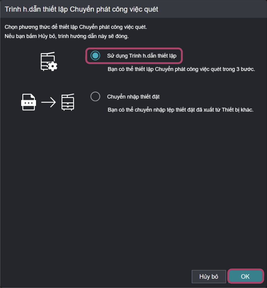 Cài đặt ban đầu đơn giản